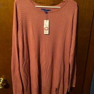 NWT Rose colored sweater.  Long, lightweight. XXL